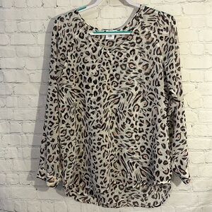 Cabi hi low double layer sheer blouse